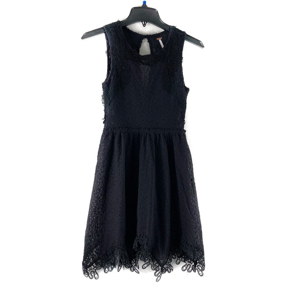 Free People Sheer Lace Midi Dress | Boho Layering Piece | Size XS